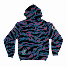 Load image into Gallery viewer, Neon Purple and Pink Beast Camo Unisex Hoodie Back