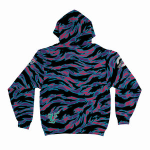 Neon Purple and Pink Beast Camo Unisex Hoodie Back