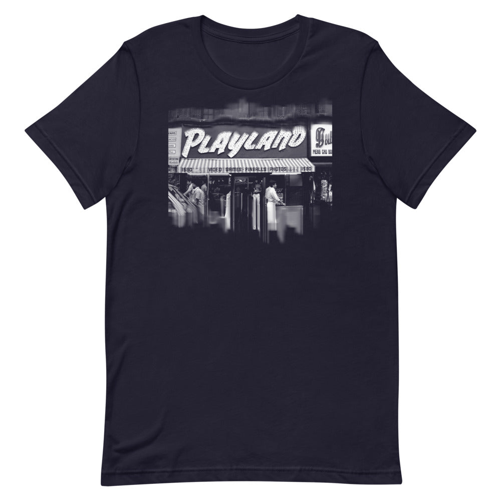 Playland Unisex T-Shirt Front Navy