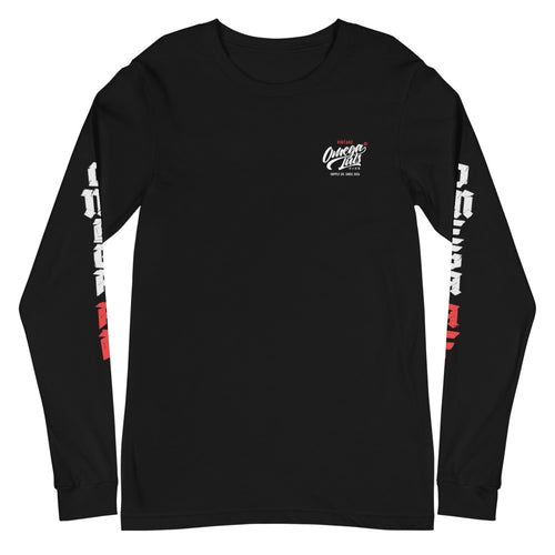 OmegaAF Unisex Long Sleeve Tee Front Black