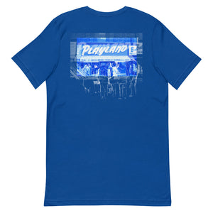 Playland Unisex T-Shirt Back Royal Blue